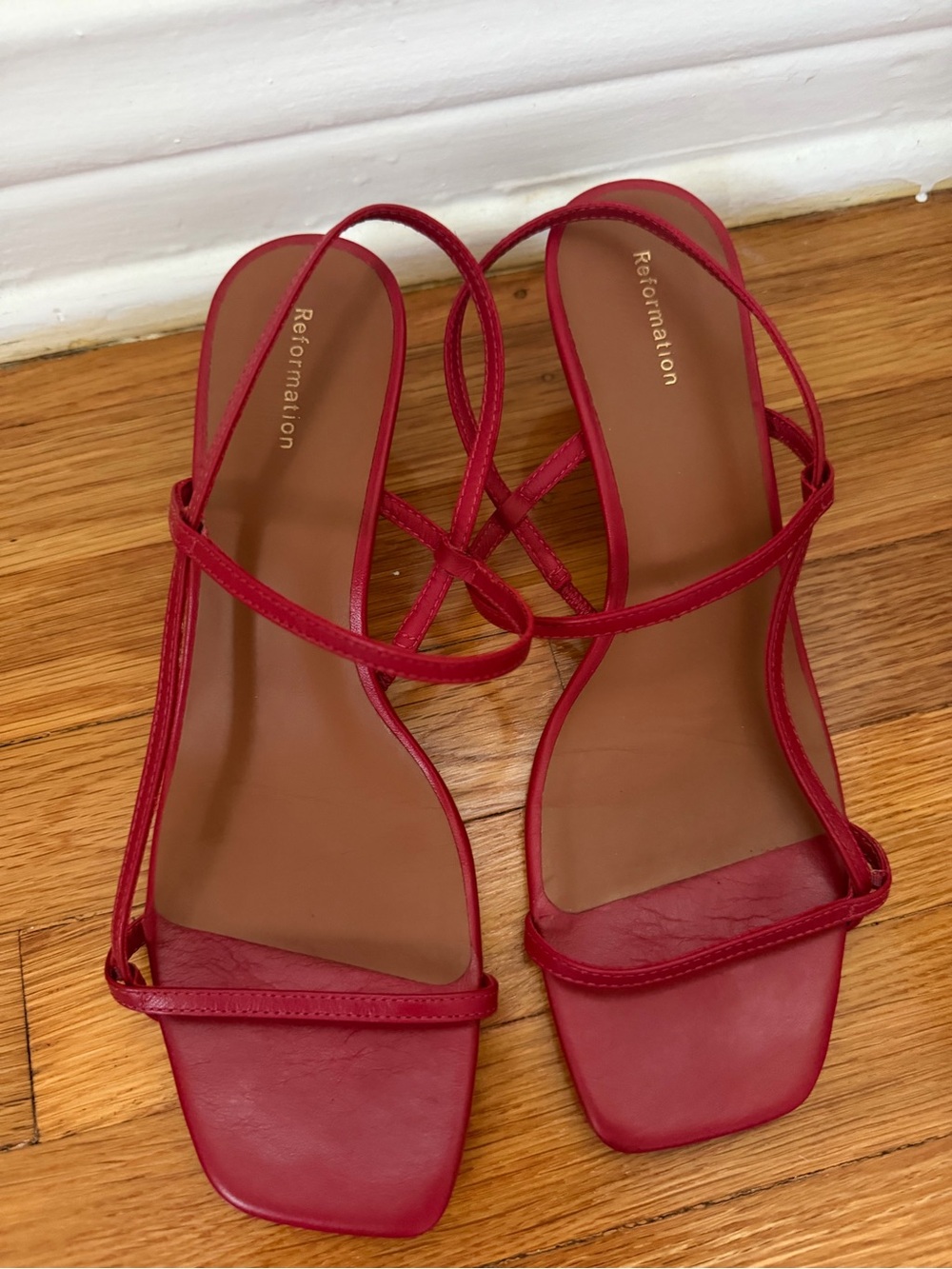 Reformation - Red Strappy Kitten Hill - Picture 4 of 9